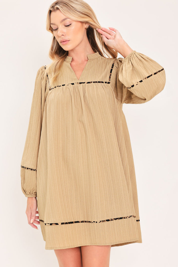 Natural Linen Melody Woven Mini Dress from KADOU Boutique
