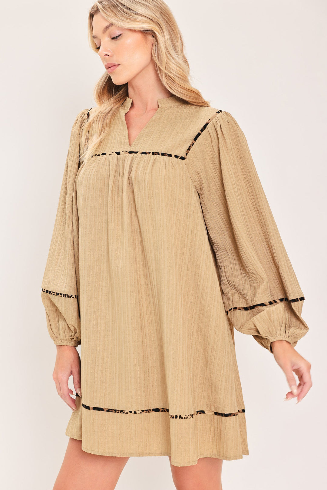Natural Linen Melody Woven Mini Dress from KADOU Boutique