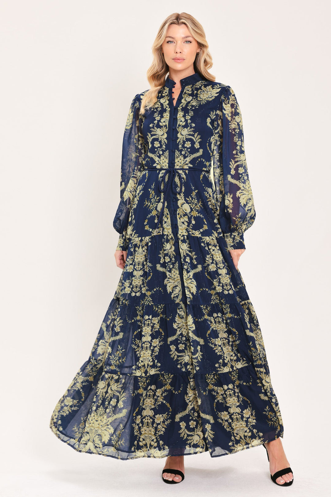 Royal Heritage Bloom Woven Maxi Dress from KADOU Boutique