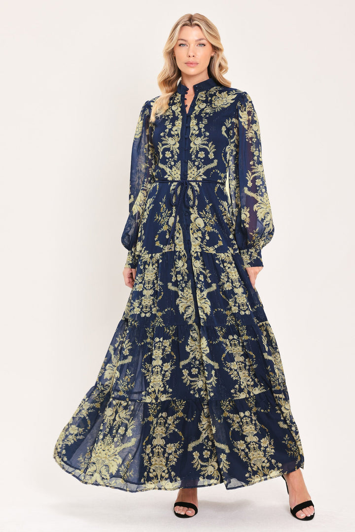 Royal Heritage Bloom Woven Maxi Dress from KADOU Boutique