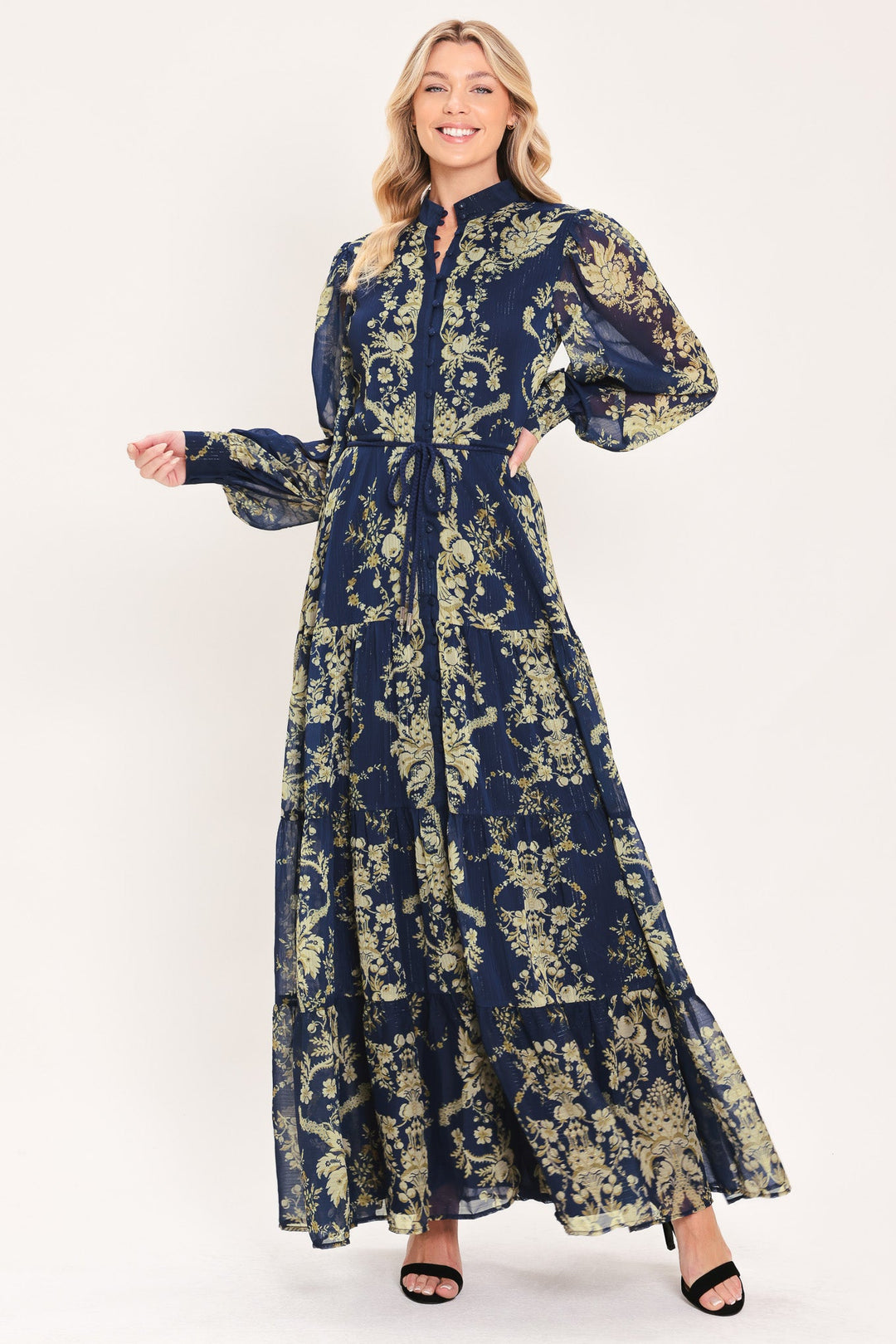 Royal Heritage Bloom Woven Maxi Dress from KADOU Boutique