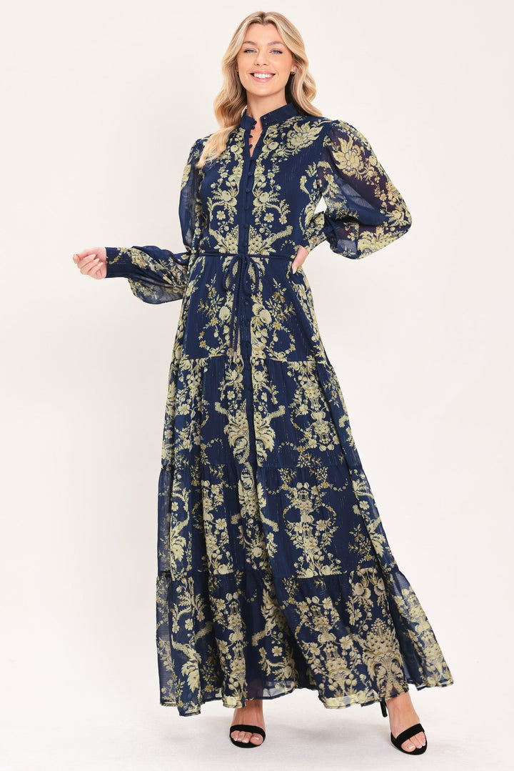 Royal Heritage Bloom Woven Maxi Dress from KADOU Boutique