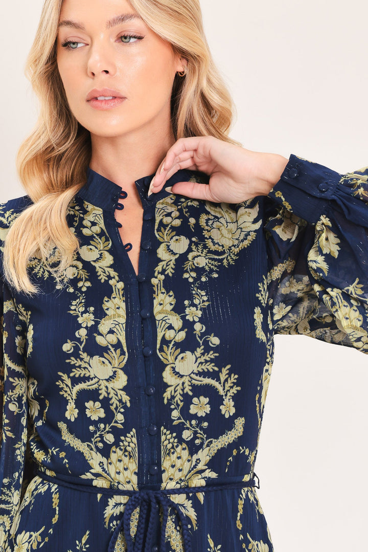 Royal Heritage Bloom Woven Maxi Dress from KADOU Boutique