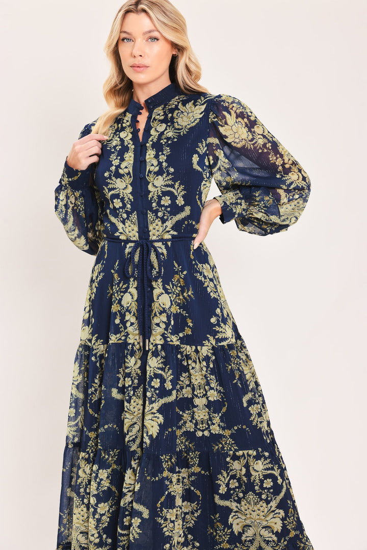 Royal Heritage Bloom Woven Maxi Dress from KADOU Boutique
