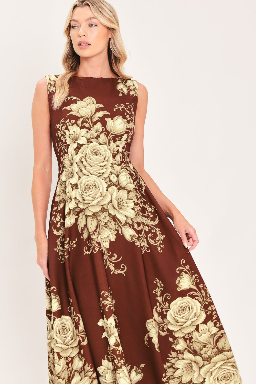 Antique Petal Regalia Woven Midi Dress from KADOU Boutique
