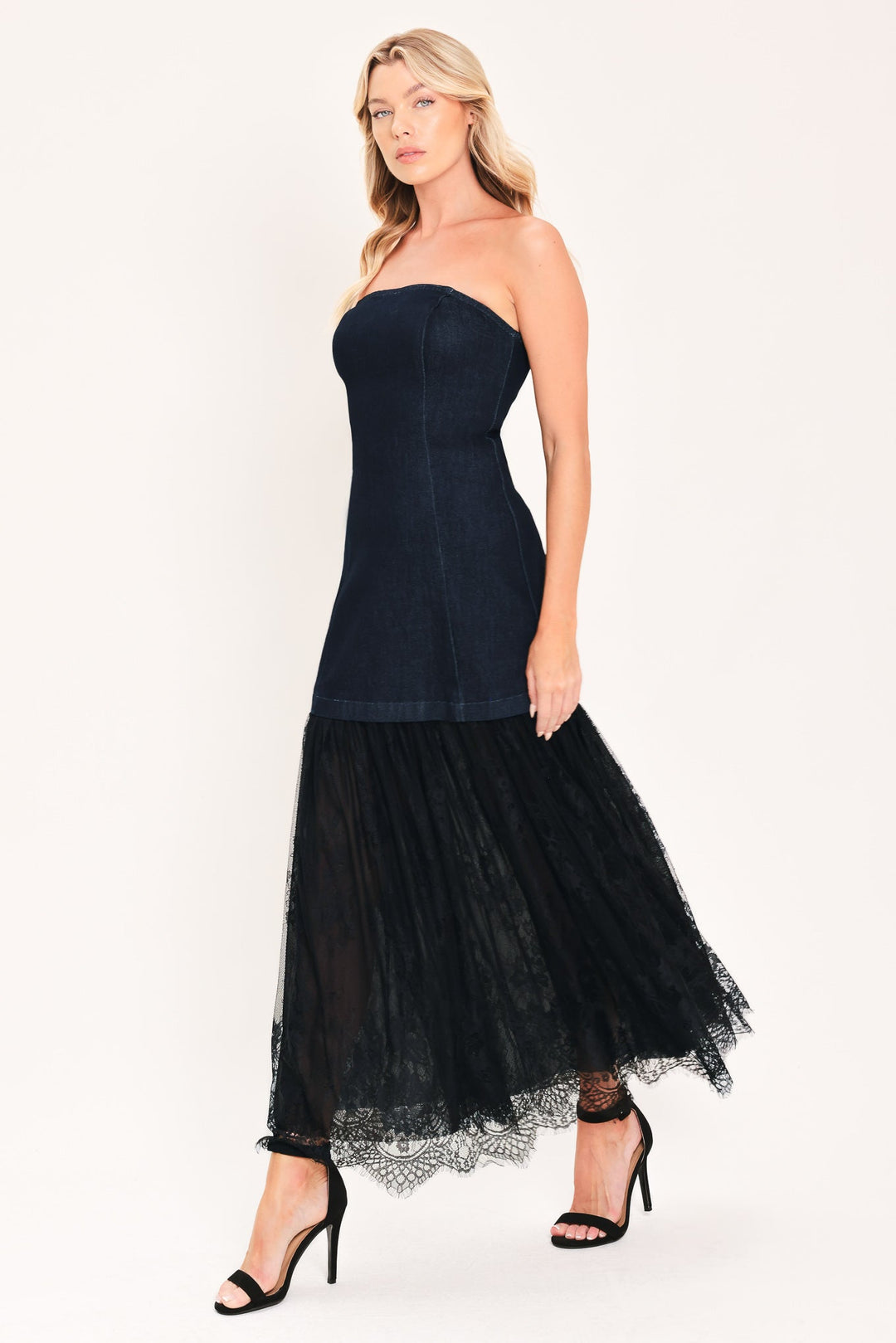 Midnight Column Muse Denim Tube Dress from KADOU Boutique