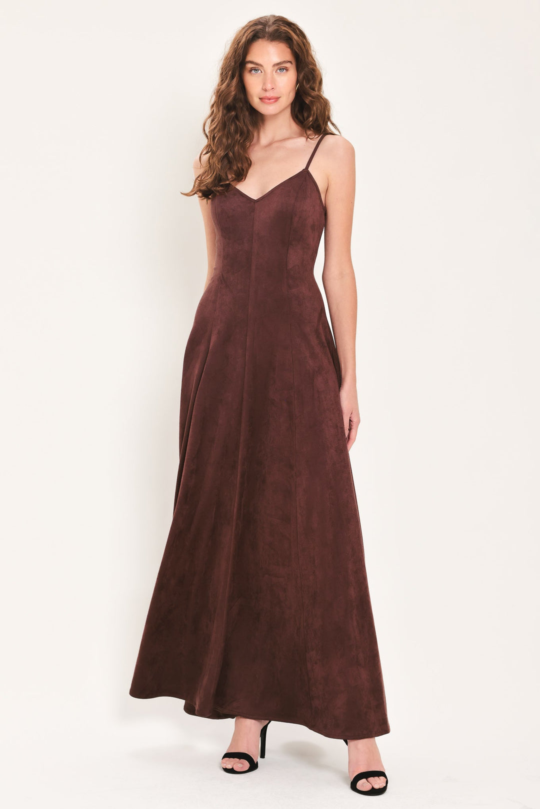 Raisin Rendezvous Faux Suede Maxi Dress from KADOU Boutique