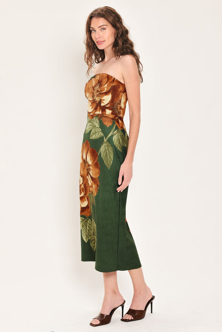 Evergreen Enchantment Hunter Green Tube Midi Dress from KADOU Boutique
