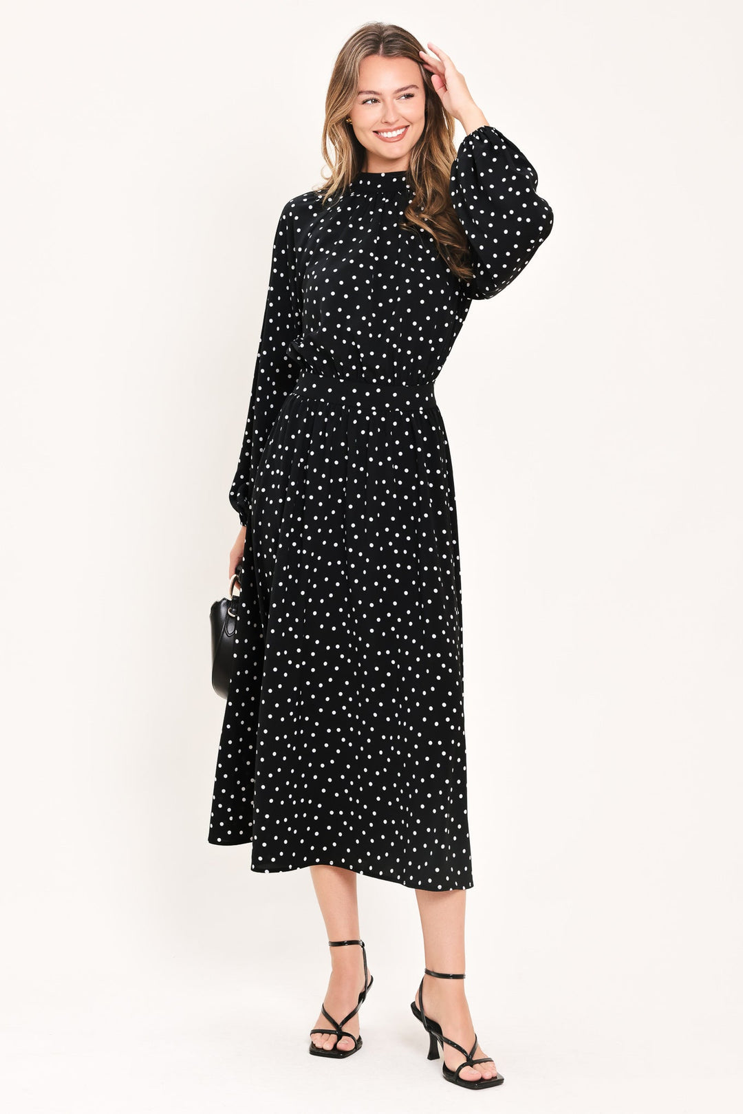 Midnight Sprinkle Waltz Woven Midi Dress from KADOU Boutique