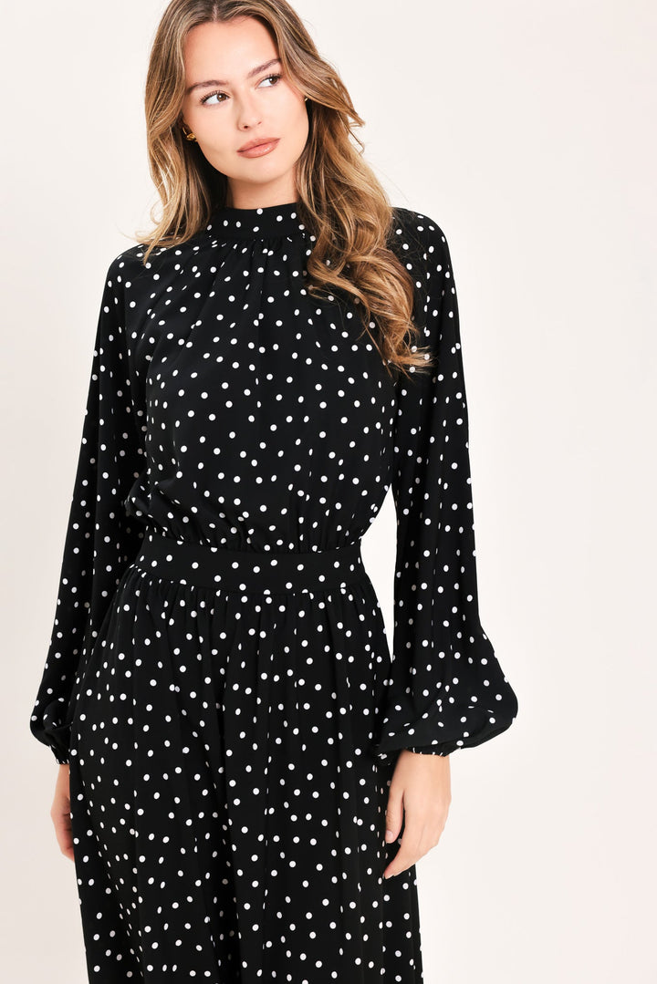 Midnight Sprinkle Waltz Woven Midi Dress from KADOU Boutique
