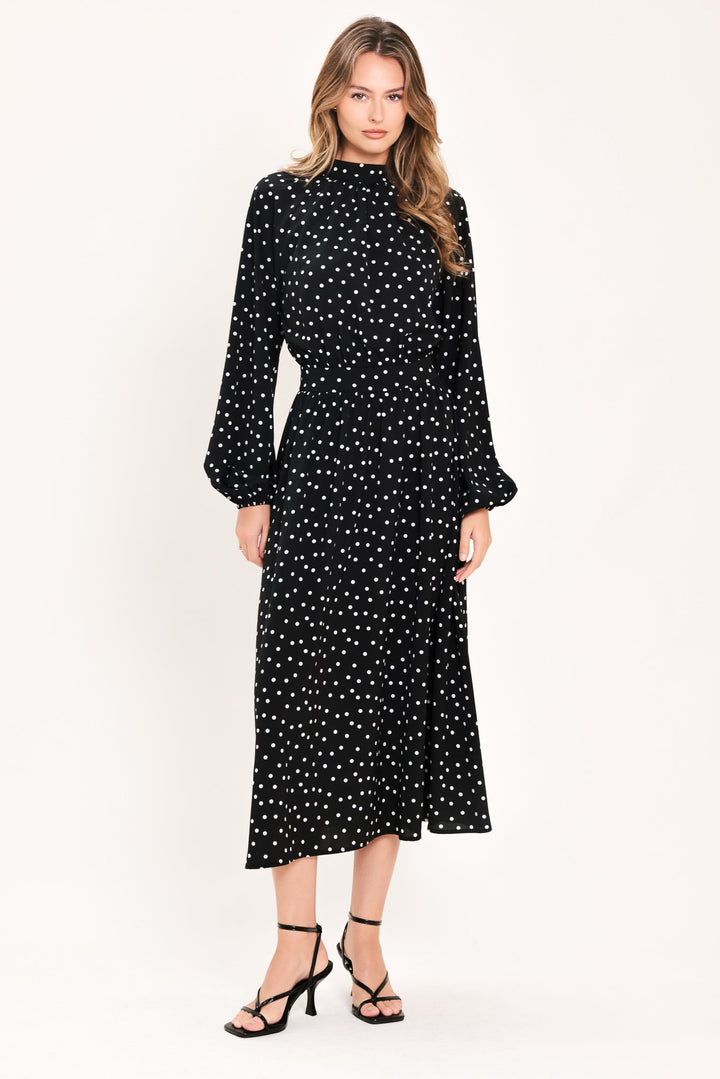 Midnight Sprinkle Waltz Woven Midi Dress from KADOU Boutique