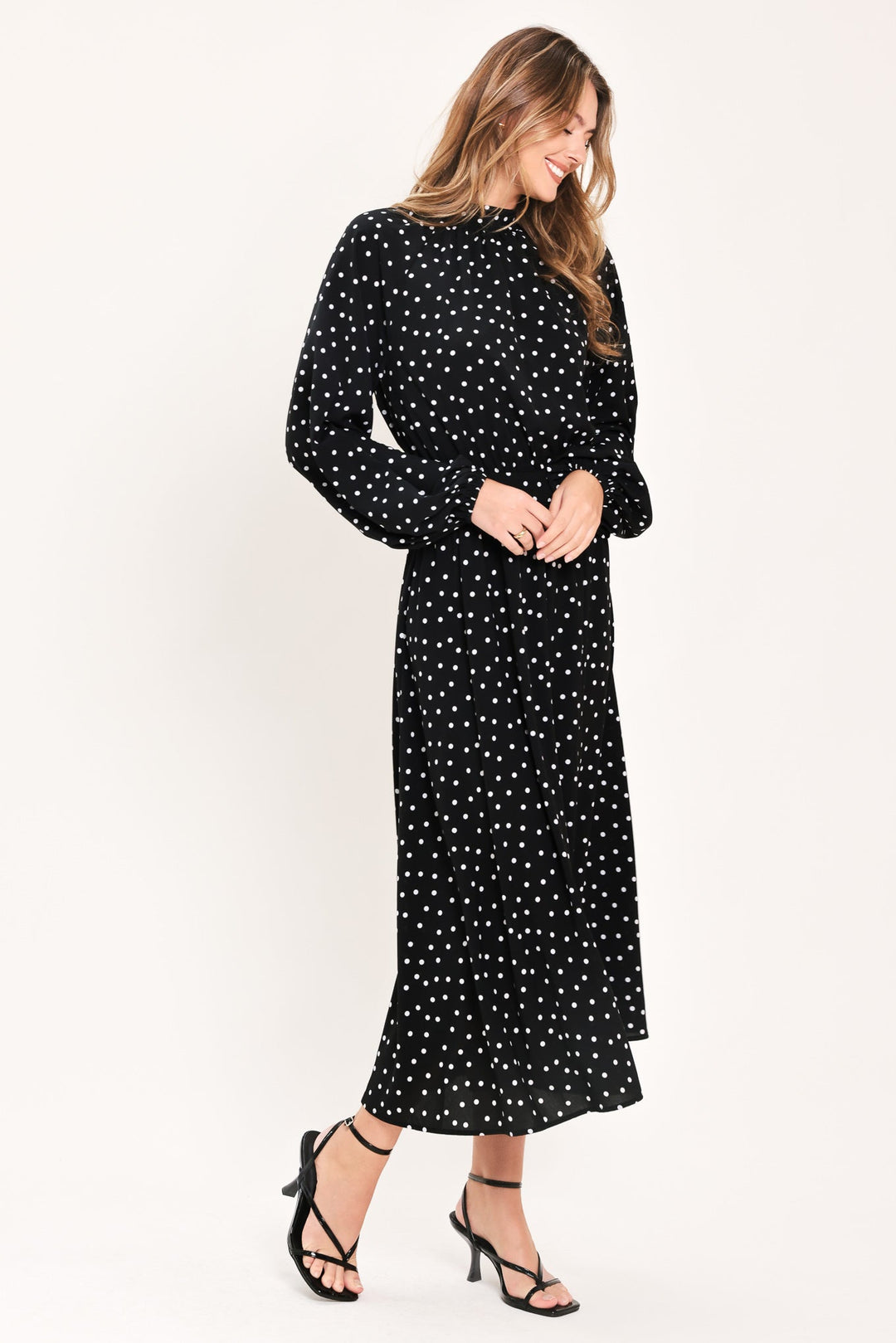Midnight Sprinkle Waltz Woven Midi Dress from KADOU Boutique