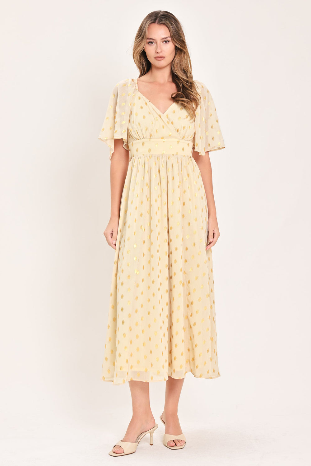 Shimmering Sky Affection Woven Midi Dress from KADOU Boutique