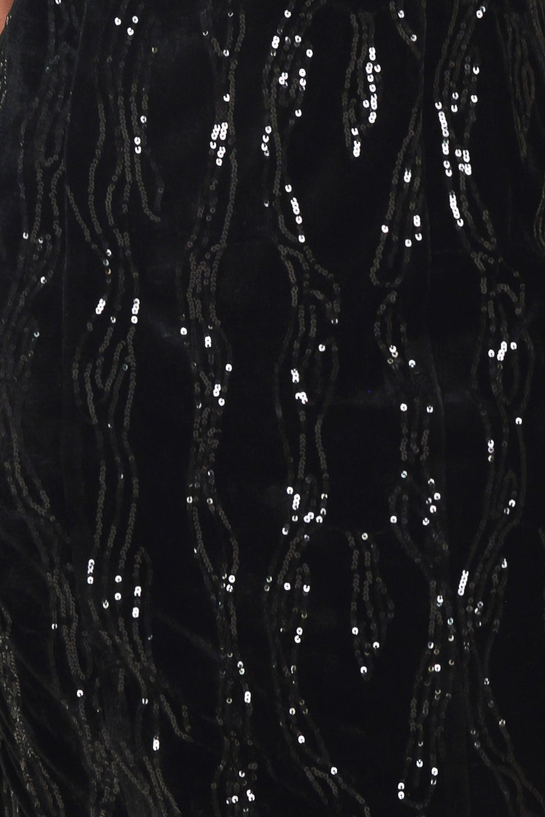 VELVET OBSESSION BLACK SEQUIN SWEETHEART MIDI DRESS