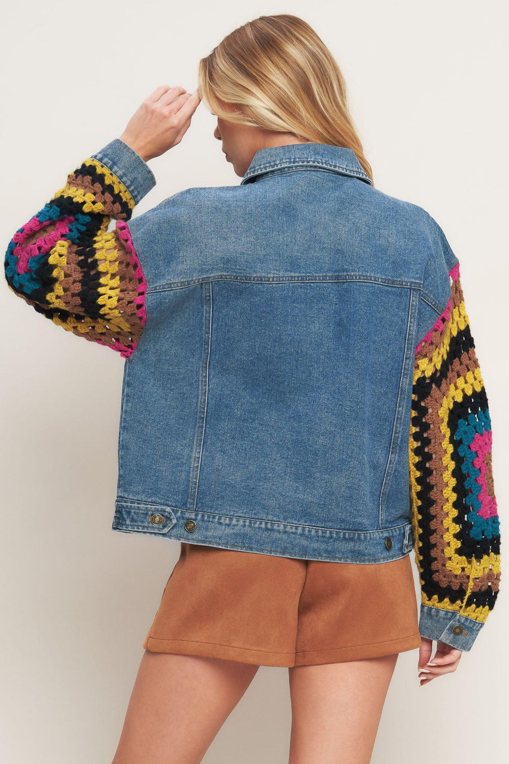 Festival Weave Washed Denim Jacket from KADOU Boutique
