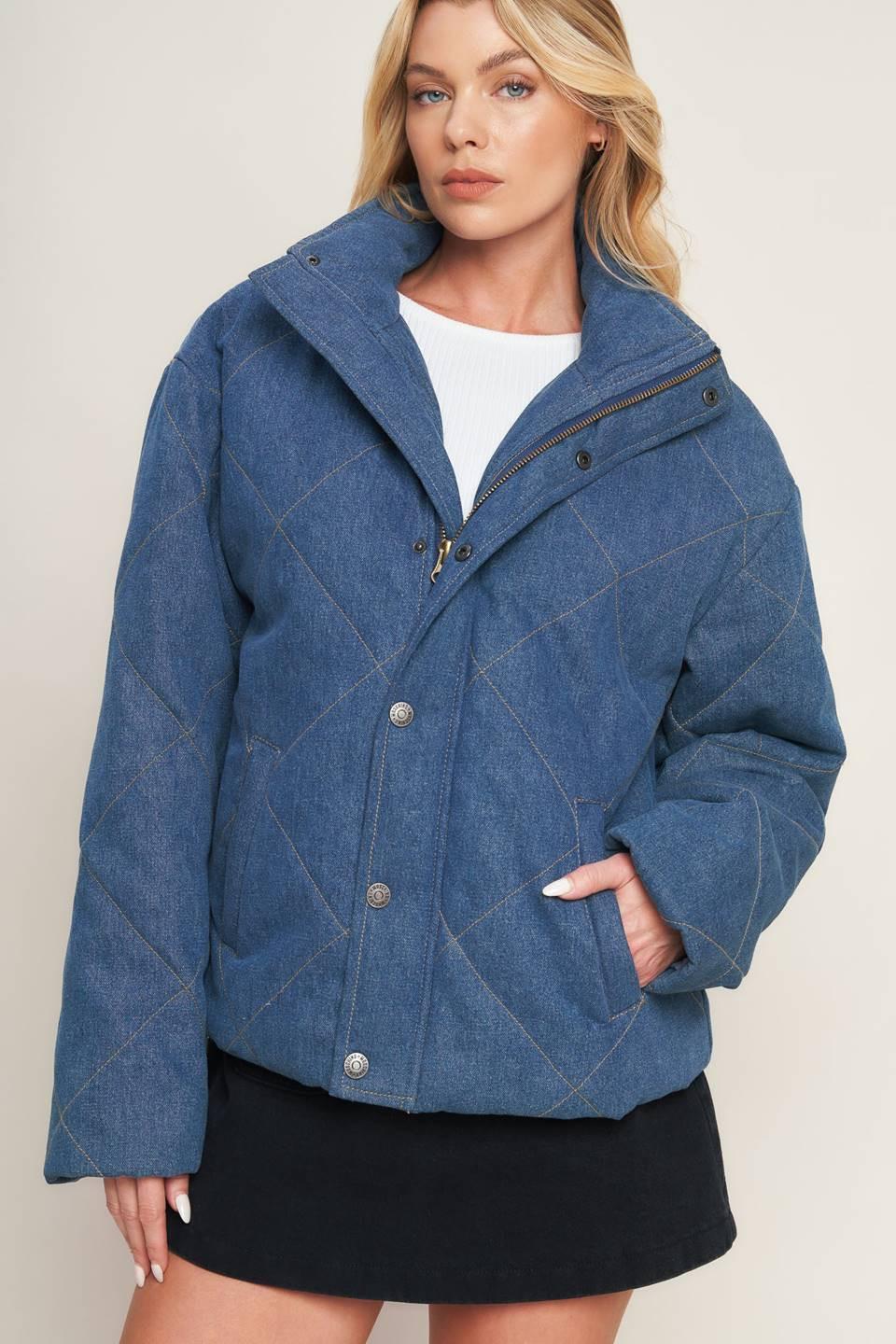 For Good Quilted Denim Jacket from KADOU Boutique