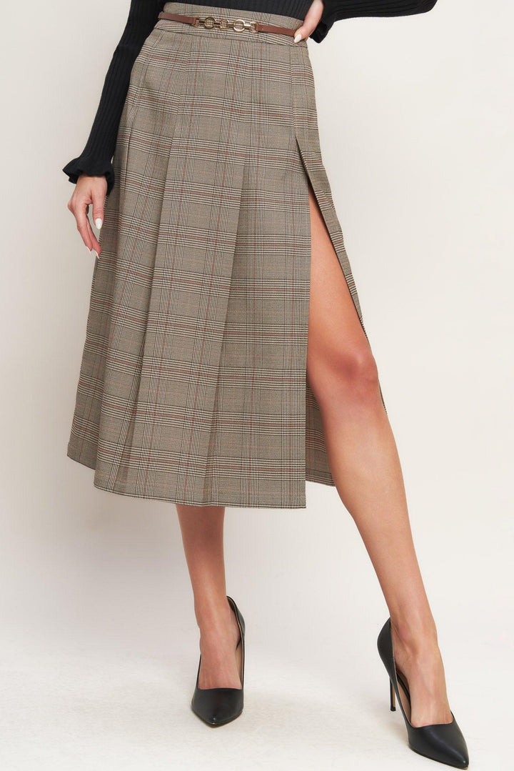 British Trace Woven Midi Skirt from KADOU Boutique