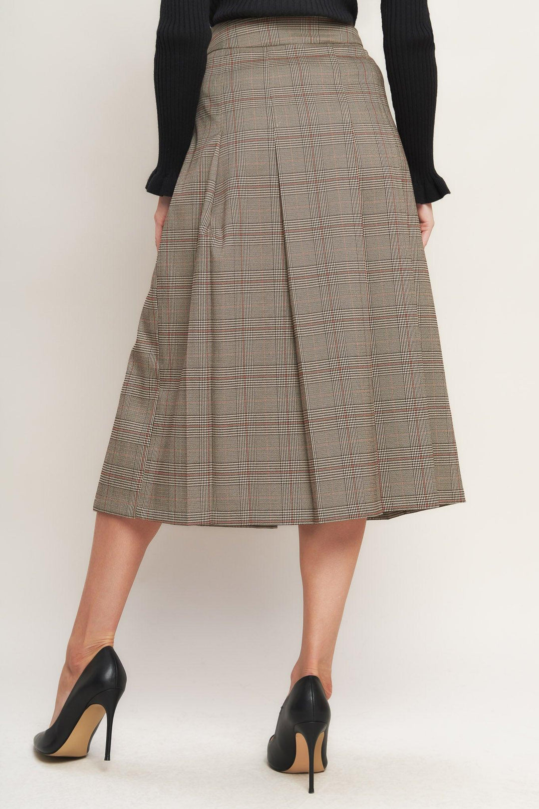 British Trace Woven Midi Skirt from KADOU Boutique