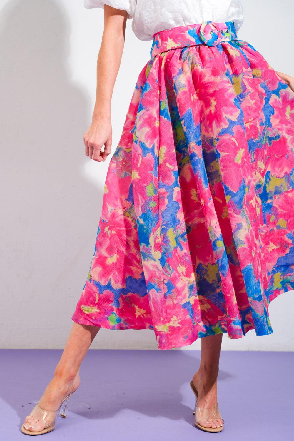 Sweet Vision Woven Midi Skirt from KADOU Boutique