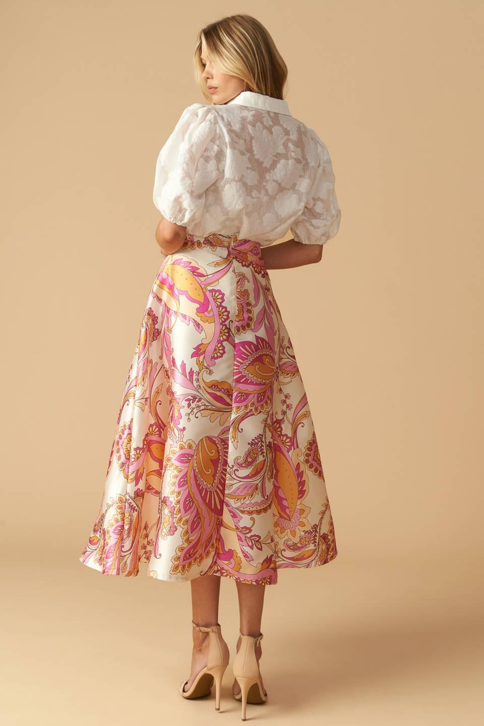 In the Stillness Woven Midi Skirt from KADOU Boutique