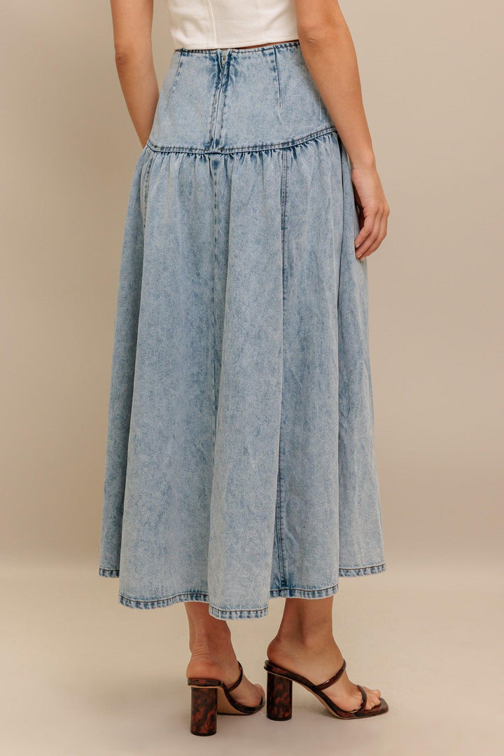 AMERICAN BLEND DENIM MIDI SKIRT