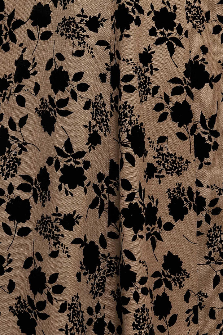 CLASSIC BLOOM LOOK WOVEN FLOCKING CIRCLE SKIRT