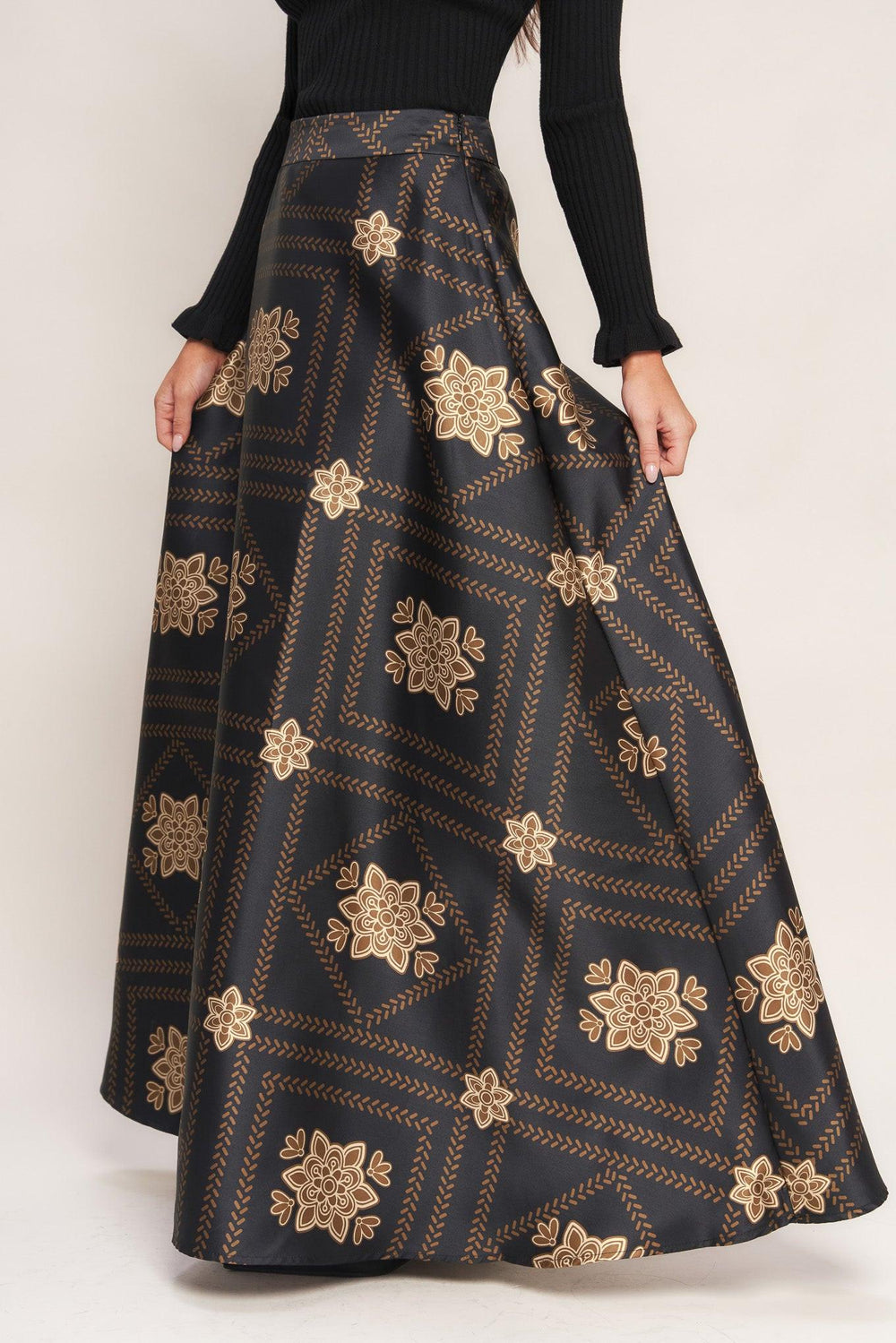Ornamental Nights Woven Maxi Circle Skirt from KADOU Boutique
