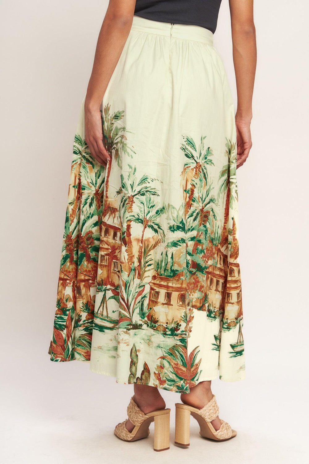 Island Time Only Woven Midi Full Skirt from KADOU Boutique