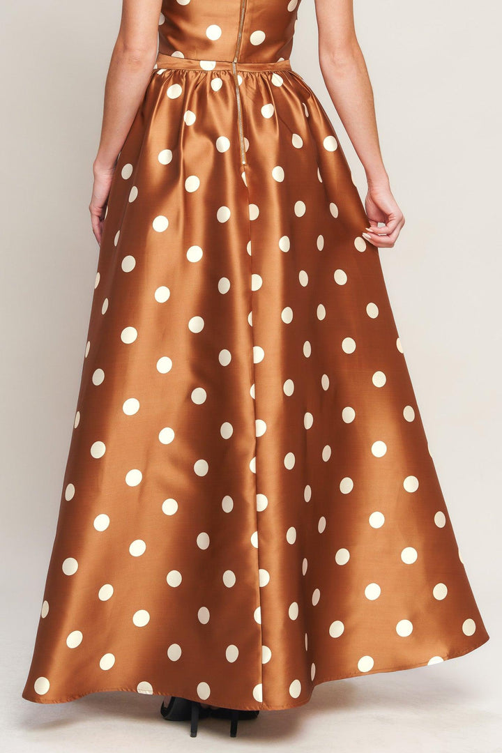 Chic Polka Flow Woven Full Maxi Skirt from KADOU Boutique