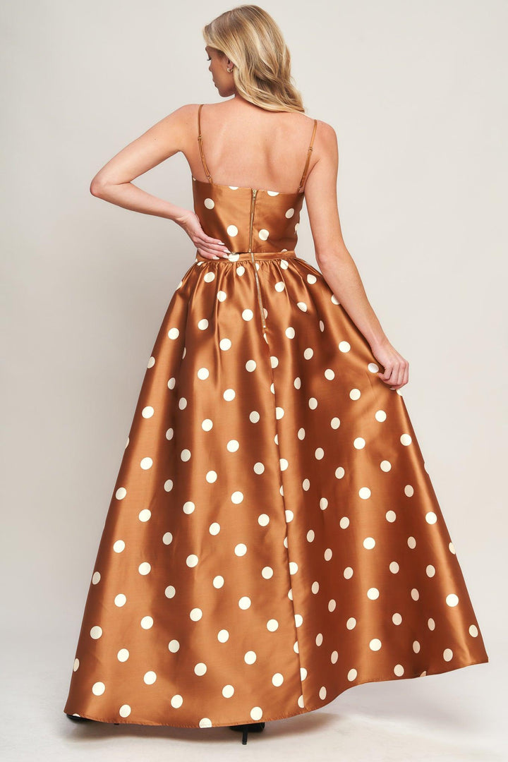 Chic Polka Flow Woven Full Maxi Skirt from KADOU Boutique