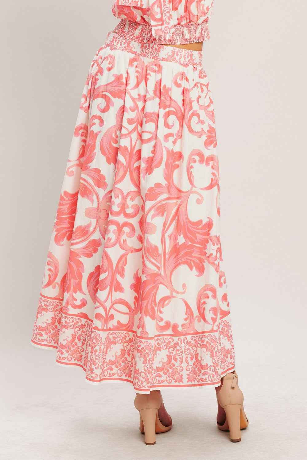 Amalfi Sunset Woven Midi Full Skirt from KADOU Boutique