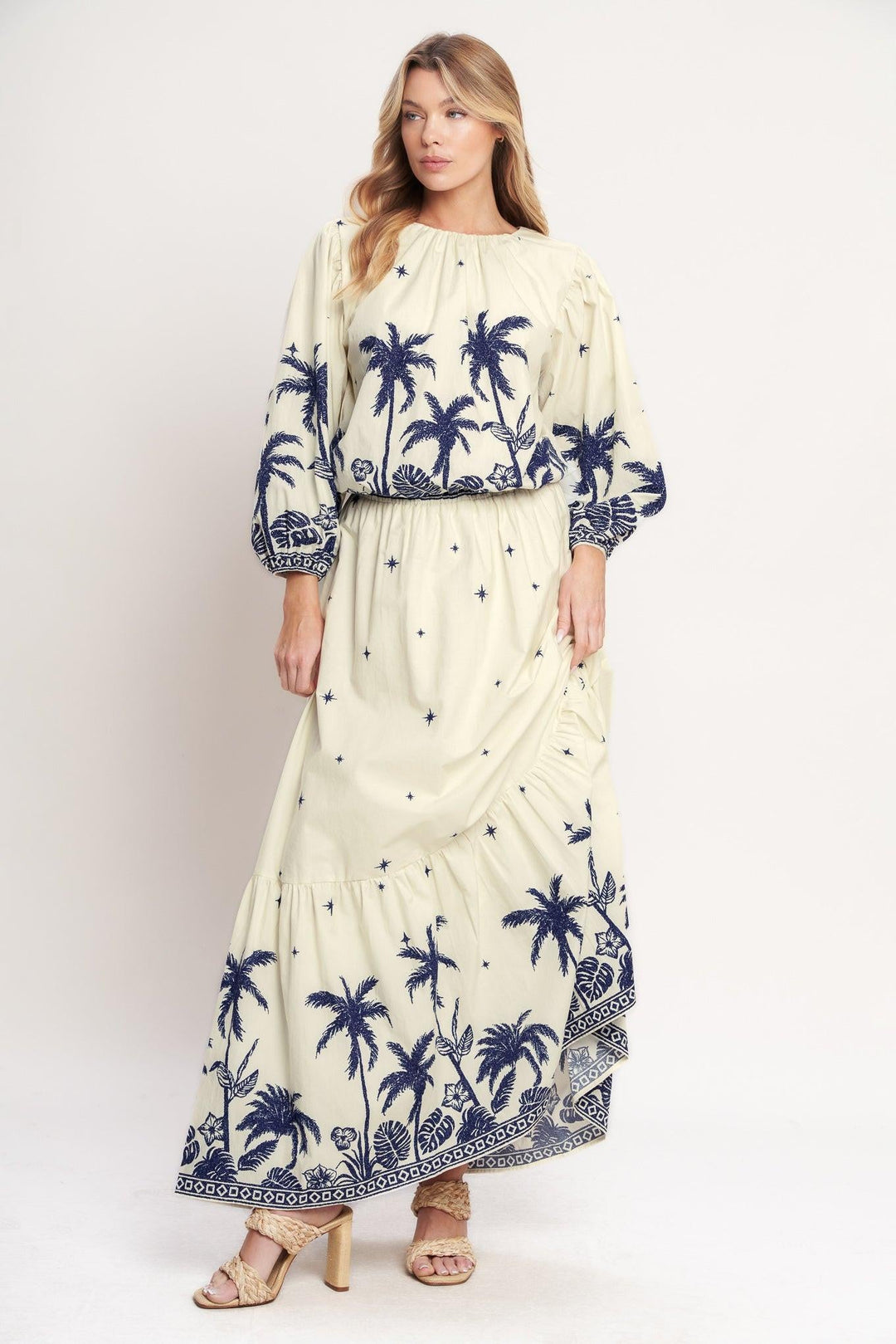Boho Constellation Woven Maxi Skirt from KADOU Boutique