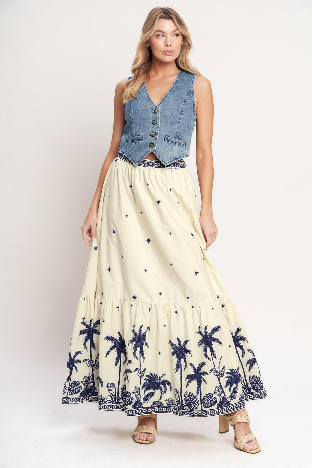 Boho Constellation Woven Maxi Skirt from KADOU Boutique