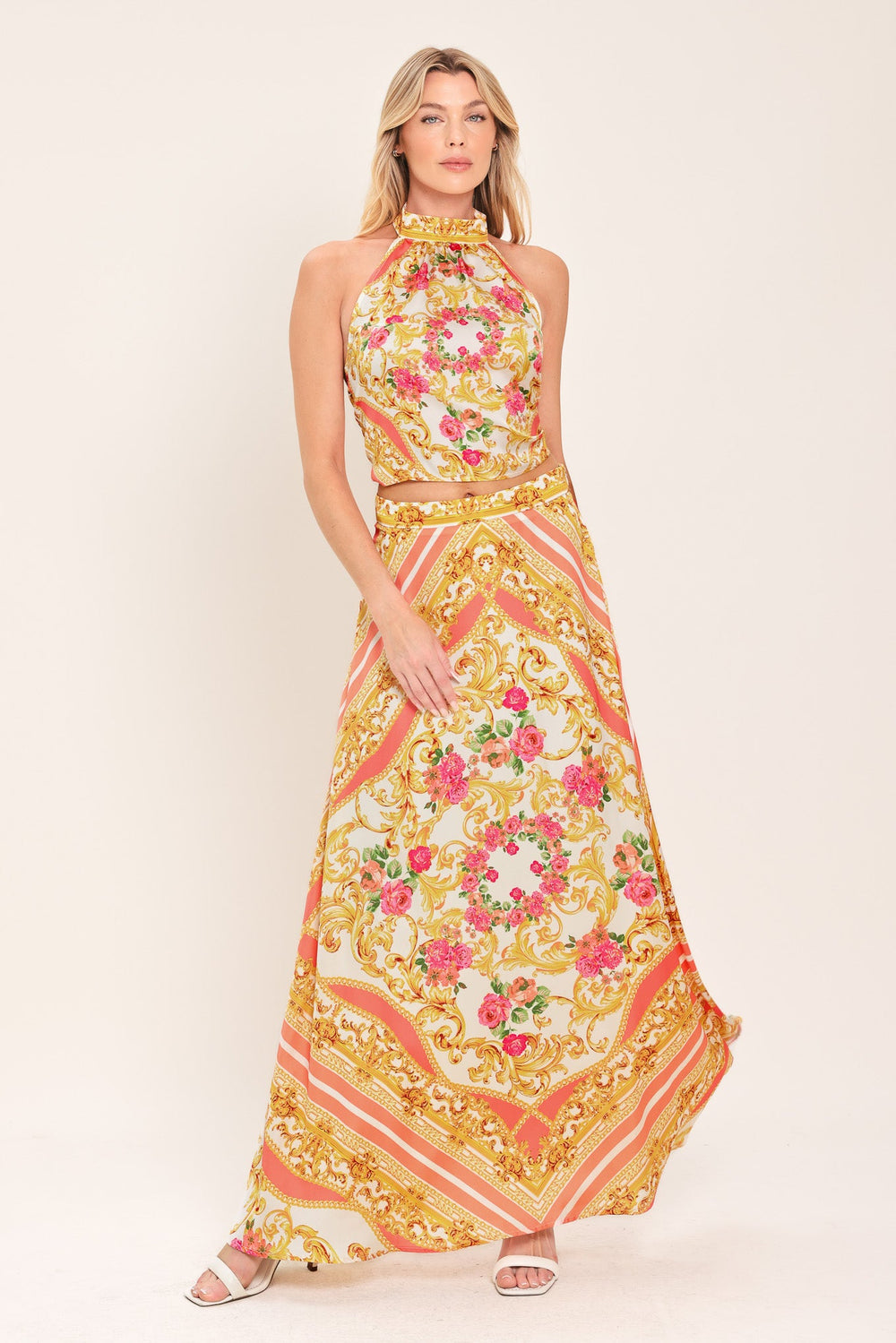 Luxe Love Story Woven Midi Circle Skirt from KADOU Boutique