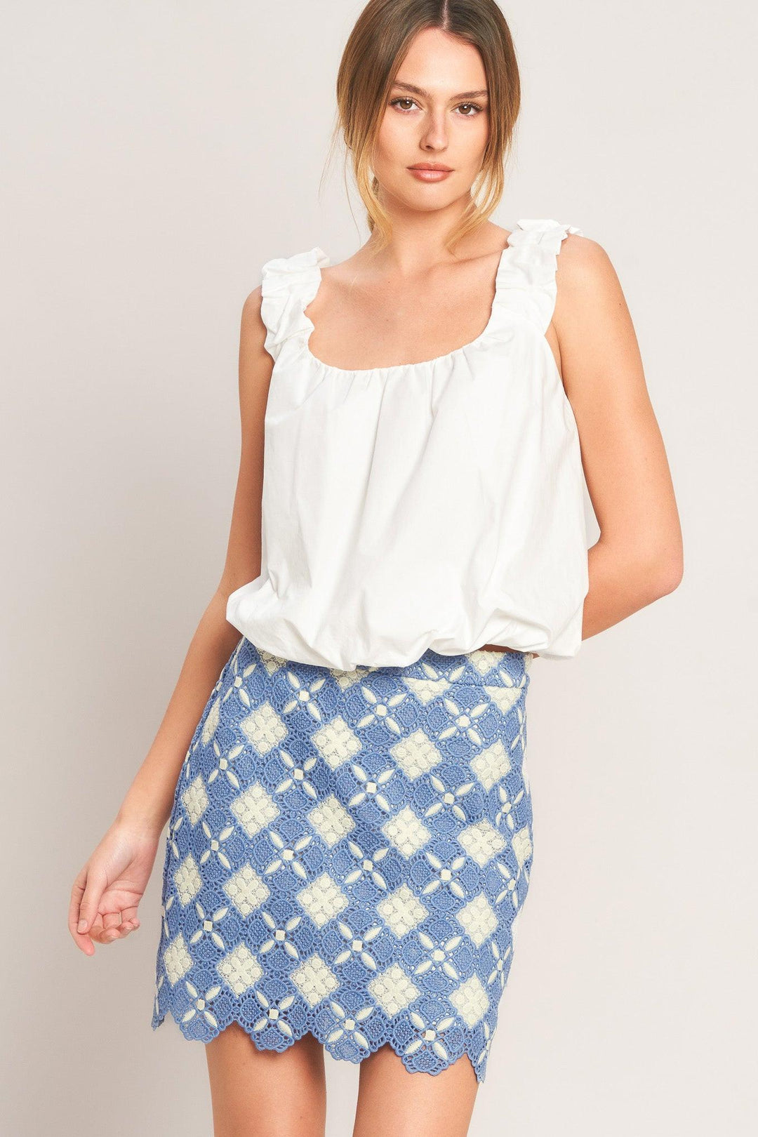 Coastal Woven Lace Mini Skirt from KADOU Boutique