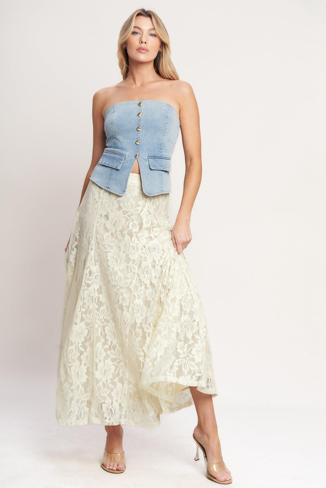 Ballet Muse Woven Lace Skirt from KADOU Boutique