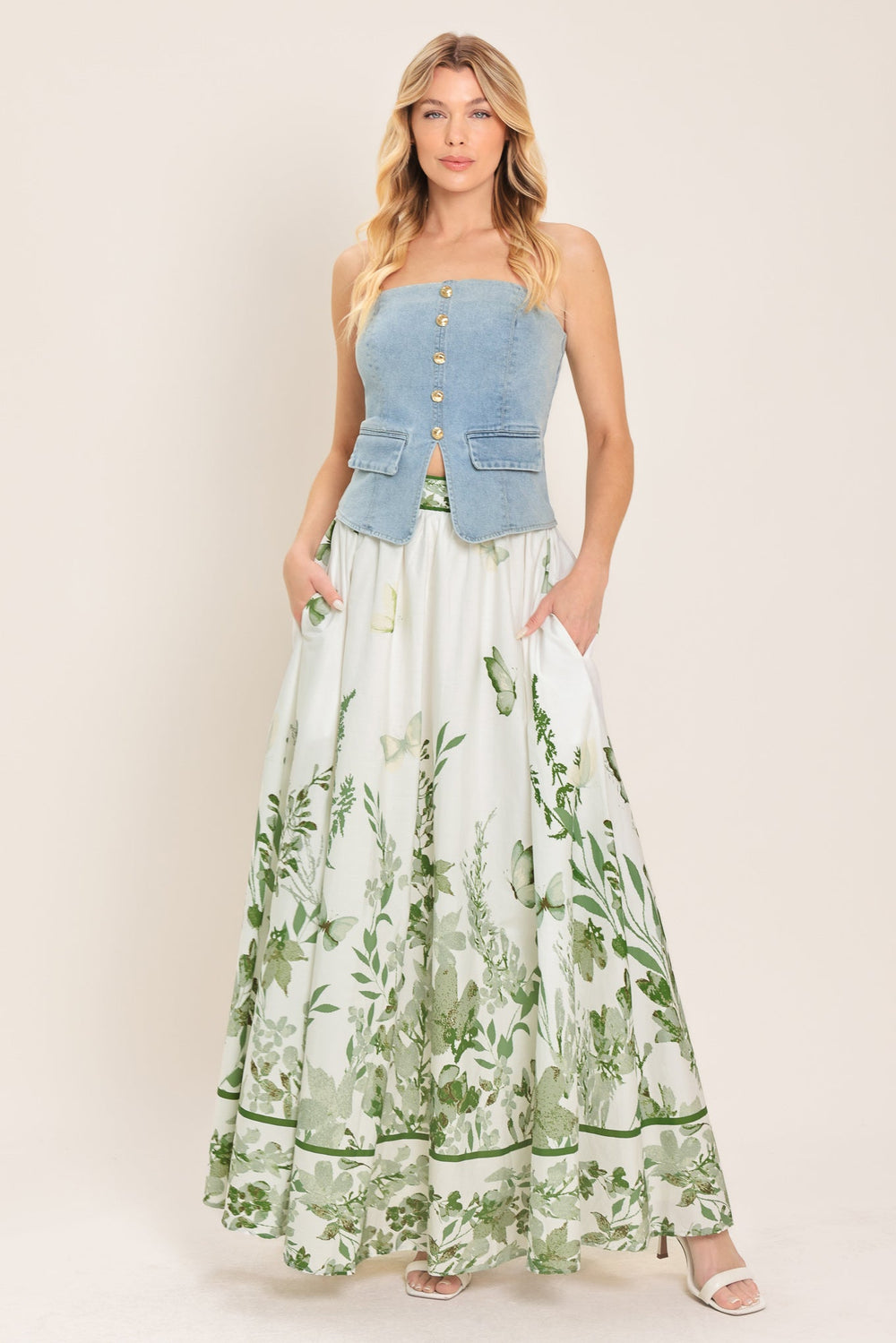 Greenhouse Romance Woven Maxi Skirt from KADOU Boutique