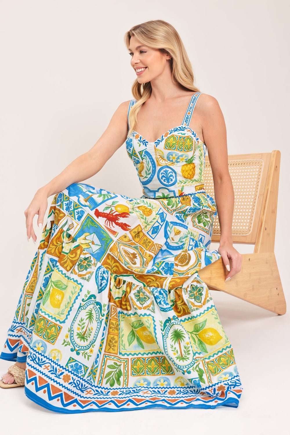 Sicilian Summer Woven Maxi Skirt from KADOU Boutique