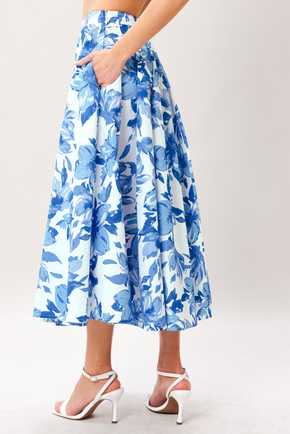 Sky Blossom Woven Full Circle Skirt from KADOU Boutique