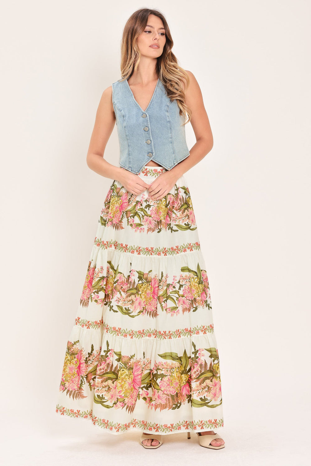 Botanical Escape Woven Maxi Skirt from KADOU Boutique