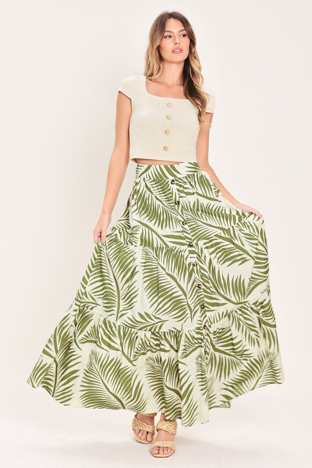 Coastal Canopy Woven Maxi Skirt from KADOU Boutique