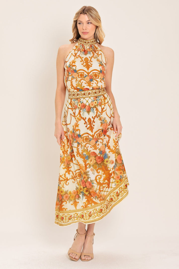 ANTIQUE BLOOM WOVEN MIDI CIRCLE SKIRT