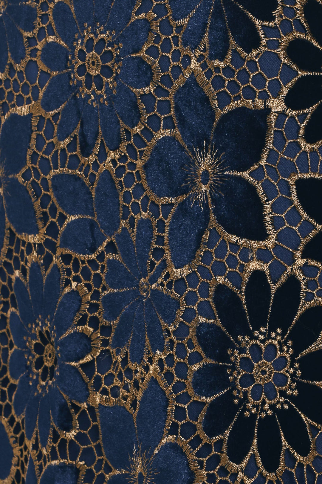 NAVY ROMANCE VELVET LACE MINI SKIRT