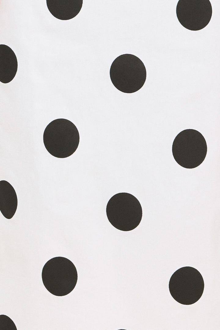 RETRO POLKA DOT WOVEN MIDI PENCIL SKIRT