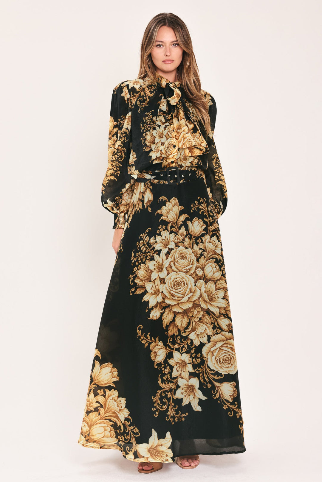 Moonlit Garden Printed Maxi Skirt from KADOU Boutique
