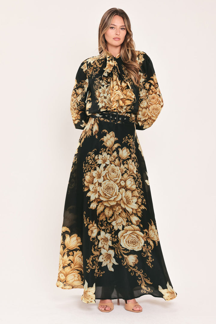 Moonlit Garden Printed Maxi Skirt from KADOU Boutique