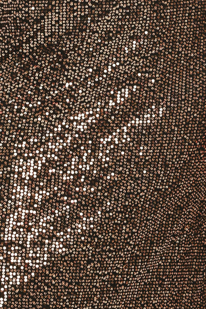 BRONZE LUSTER BRONZE/BLACK SEQUIN LACE-HEM MIDI SKIRT
