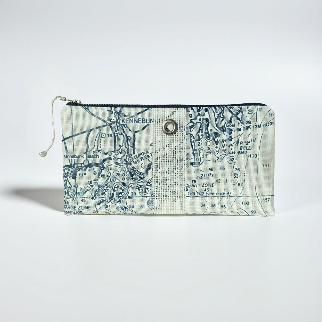 Kennebunkport Chart sailor blue clutch from KADOU Boutique