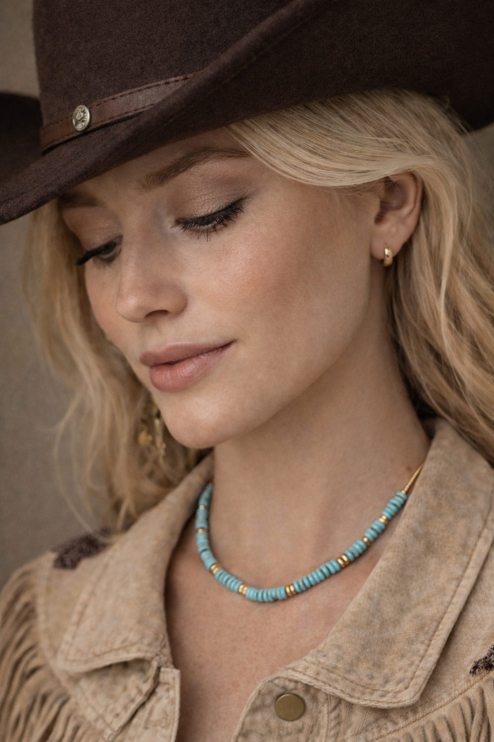 Turquoise Beaded Necklace from KADOU Boutique
