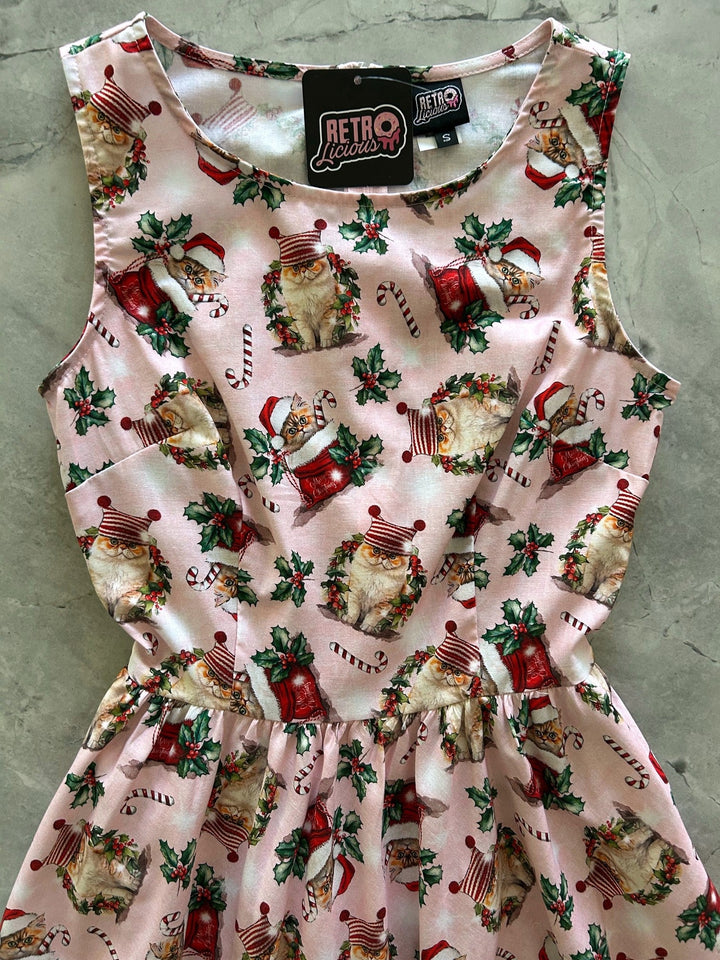 Holiday Cats Midi Dress from KADOU Boutique